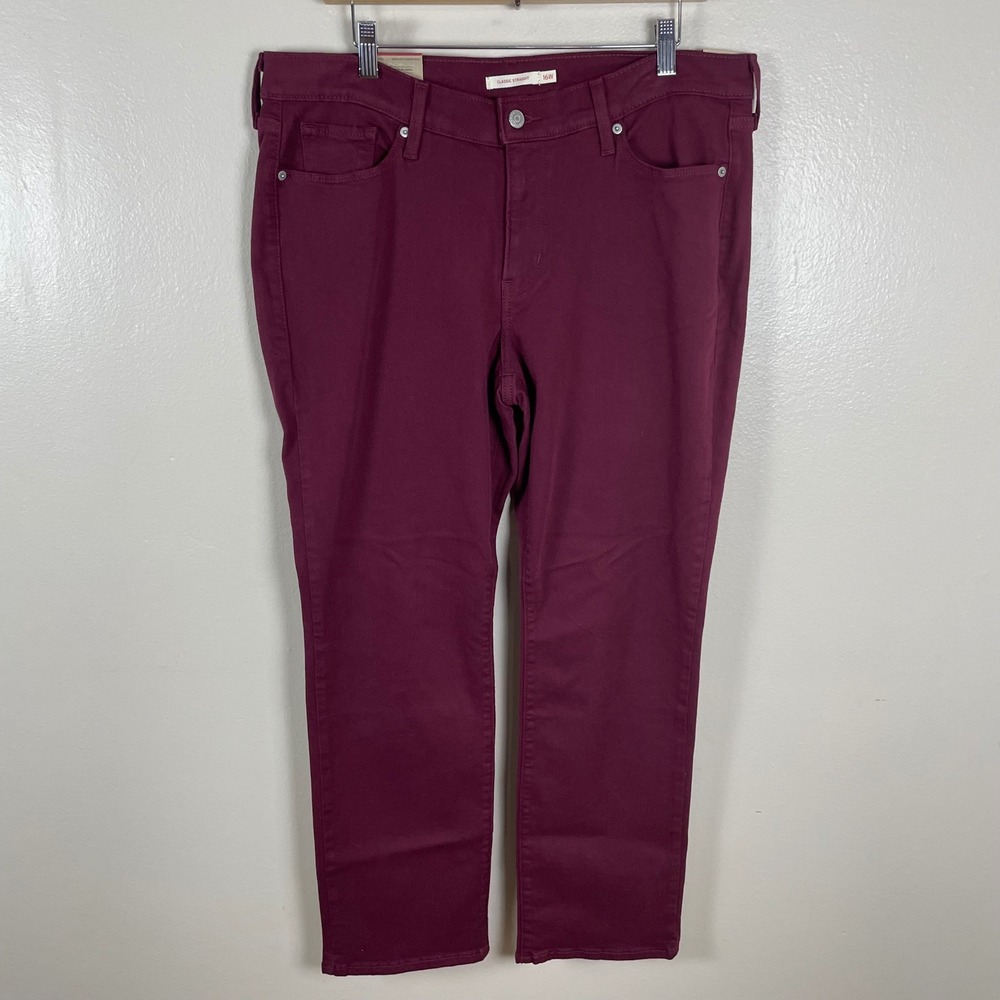 Levi's Women's 16W M‎ Classic Straight Mid Rise Jeans Burgundy Y2K 90s NWT